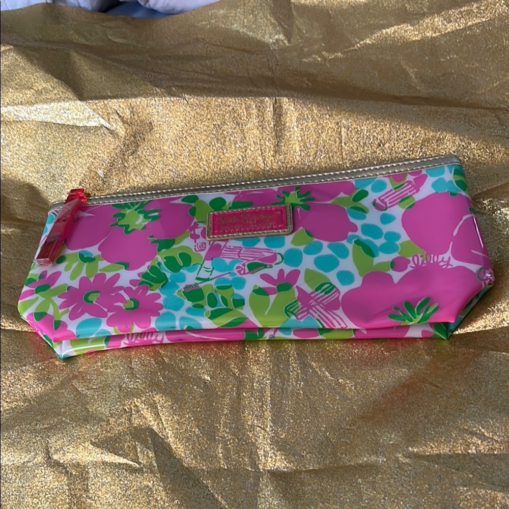 Lilly Pulitzer Gold and Pink Floral Accessory